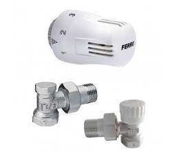 Комплект (подача+обратка+термоголовка) Ferro 1/2