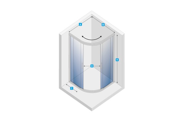 New Trendy Varia K-0188 90x90x185 ( без поддона )