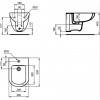Биде подвесное  для ванной комнаты IDEAL STANDARD TEMPO, 36x53x35 cm