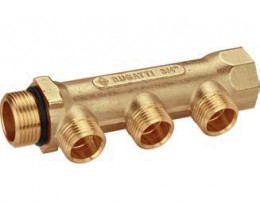 Коллектор для водоснабжения Bugatti 1*1/2 на 3 выхода.