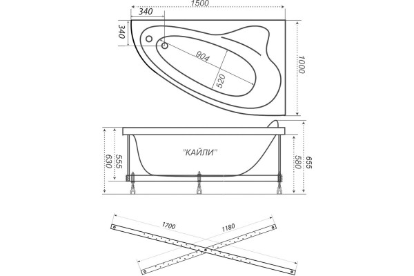 Ванна Triton Кайли 1500*1000 mm  L