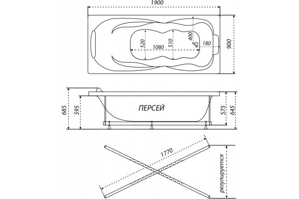 Ванна Triton Персей 1900*900 mm