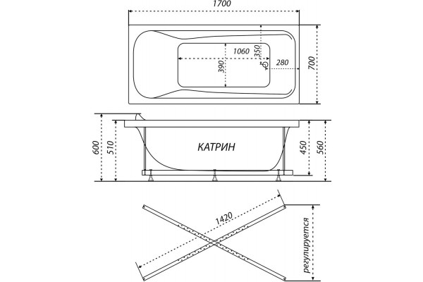 Ванна Triton Катрин 1700*700 mm