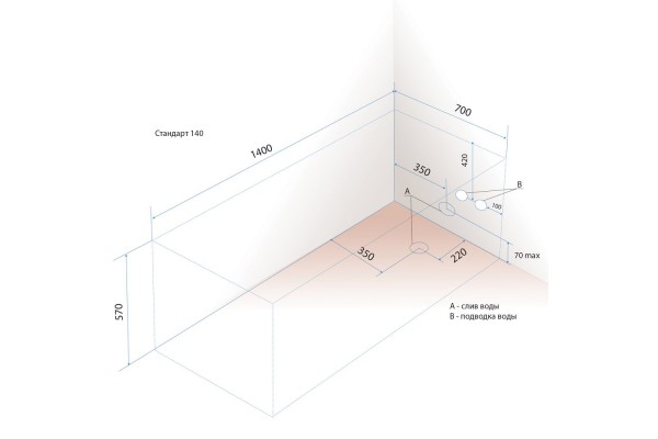 Ванна Triton Стандарт 1400*700 mm