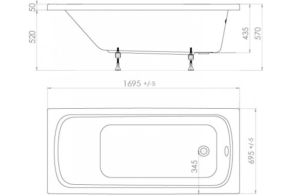 Ванна Triton Стандарт 1700*700 mm