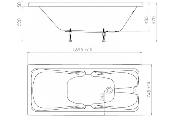 Ванна Triton Стандарт 1700*750 mm